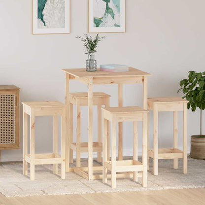 Set da Bar 5 pz in Legno Massello di Pino