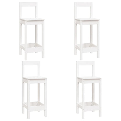 Set da Bar 5 pz Bianco in Legno Massello di Pino