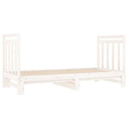 Dormeuse Estraibile Bianca 2x(90x190) cm Legno Massello di Pino
