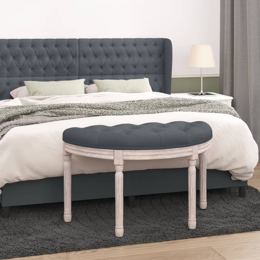 Panca Grigio Scuro 81,5x41x49 cm in Velluto