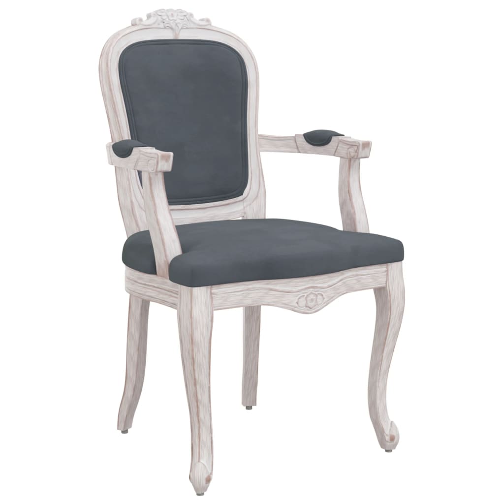 Sedie da Pranzo 2 pz Grigio Scuro 62x59,5x100,5 cm Velluto