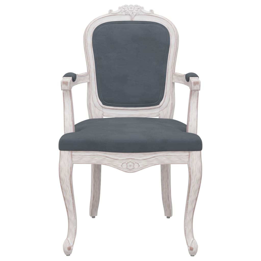 Sedie da Pranzo 2 pz Grigio Scuro 62x59,5x100,5 cm Velluto