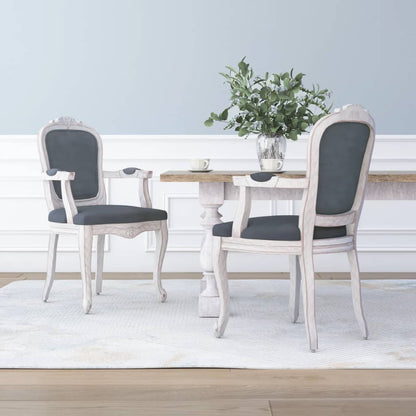Sedie da Pranzo 2 pz Grigio Scuro 62x59,5x100,5 cm Velluto