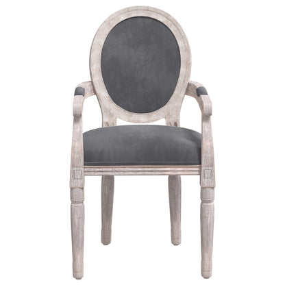 Sedia da Pranzo Grigio Scuro 54x56x96,5 cm Velluto