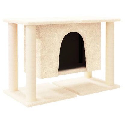 Albero per Gatti con Tiragraffi in Sisal Crema 50 cm