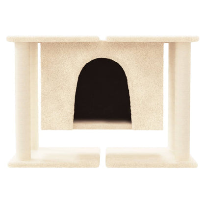 Albero per Gatti con Tiragraffi in Sisal Crema 50 cm