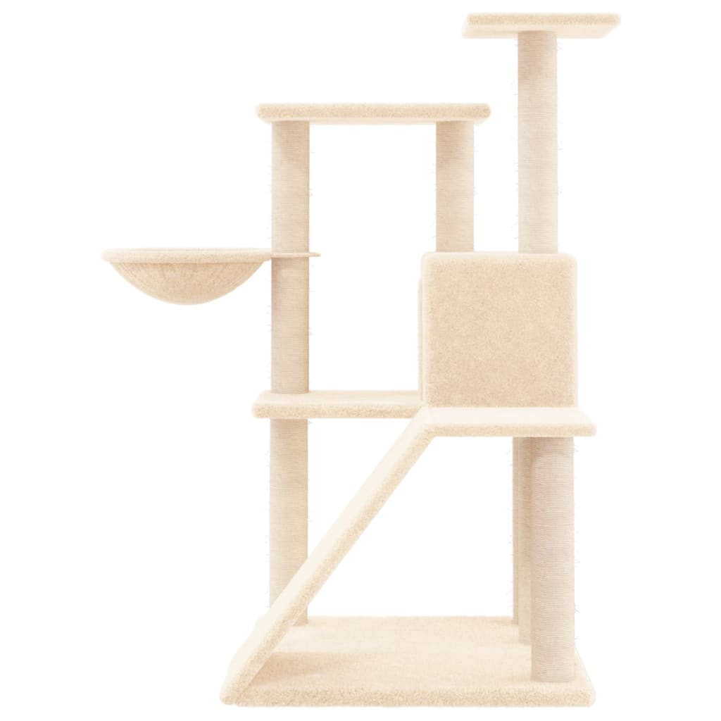 Albero per Gatti con Tiragraffi in Sisal Crema 94 cm