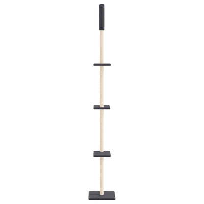 Albero per Gatti Pavimento Soffitto Grigio Scuro 267,5-297,5 cm