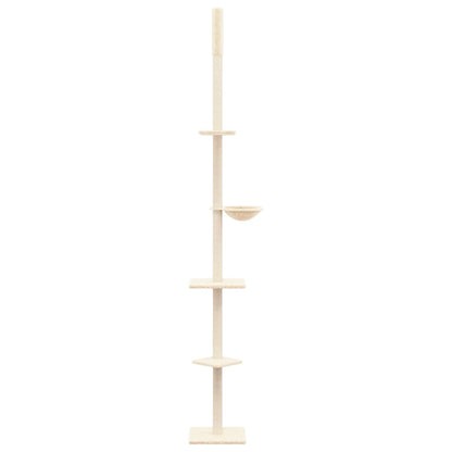Albero per Gatti da Pavimento a Soffitto Crema 263,5-289,5 cm