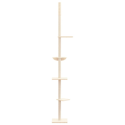 Albero per Gatti da Pavimento a Soffitto Crema 263,5-289,5 cm