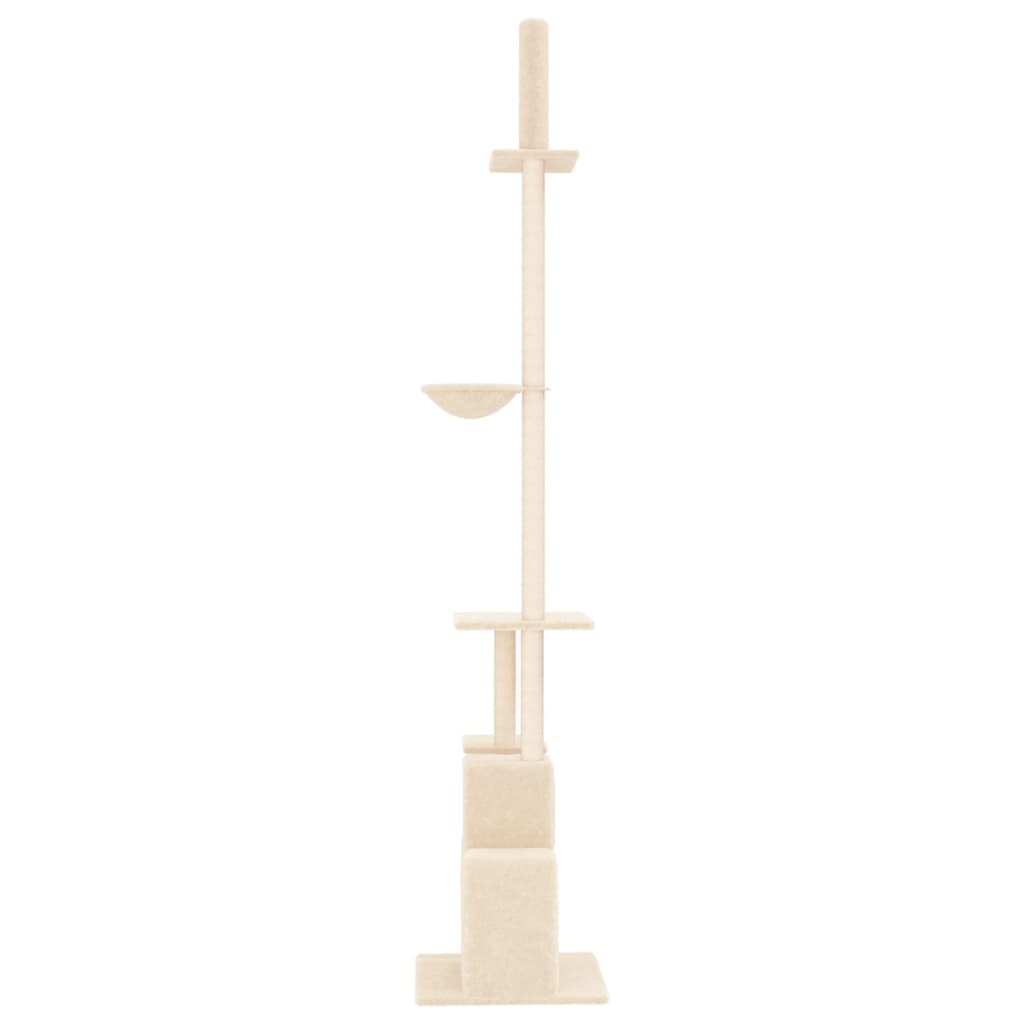 Albero per Gatti da Pavimento a Soffitto Crema 250,5-276,5 cm
