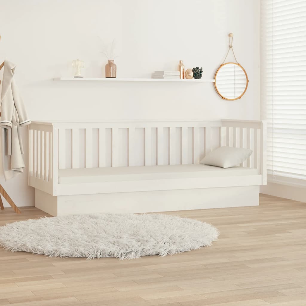 Dormeuse senza Materasso Bianco 75x190 cm in Legno di Pino