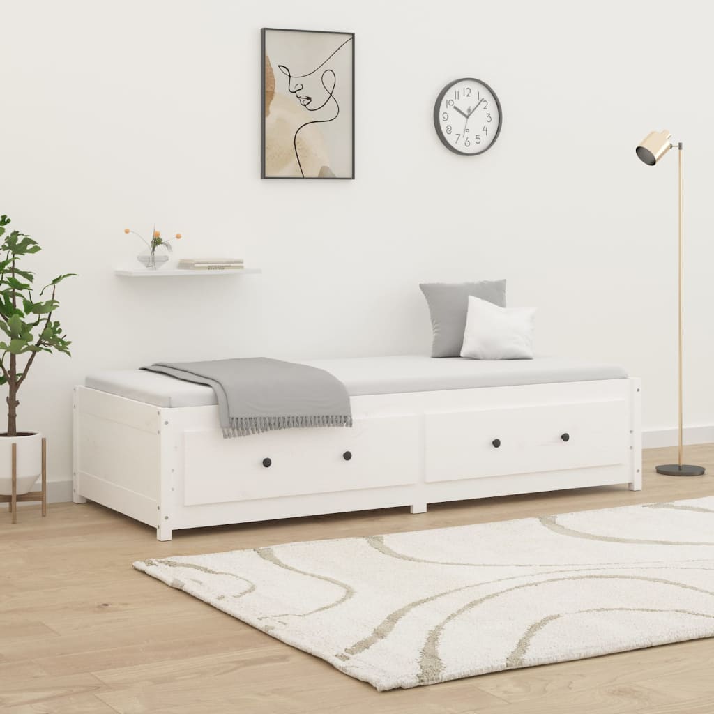 Dormeuse senza Materasso Bianca 80x200 cm Legno Massello Pino