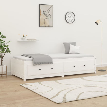 Dormeuse senza Materasso Bianca 80x200 cm Legno Massello Pino