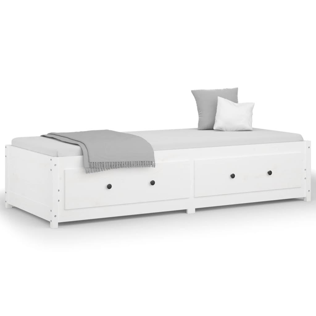 Dormeuse Bianca 90x190 cm Single in Legno Massello di Pino