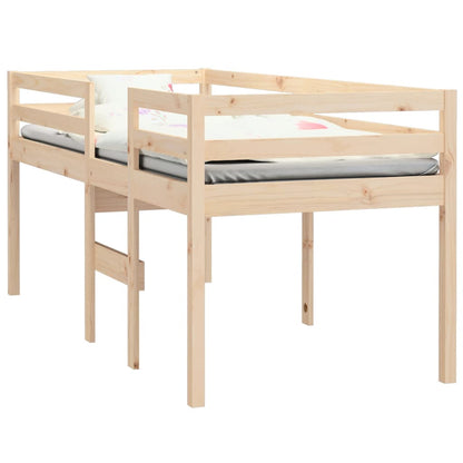 Letto a Soppalco 90x200 cm in Legno Massello di Pino