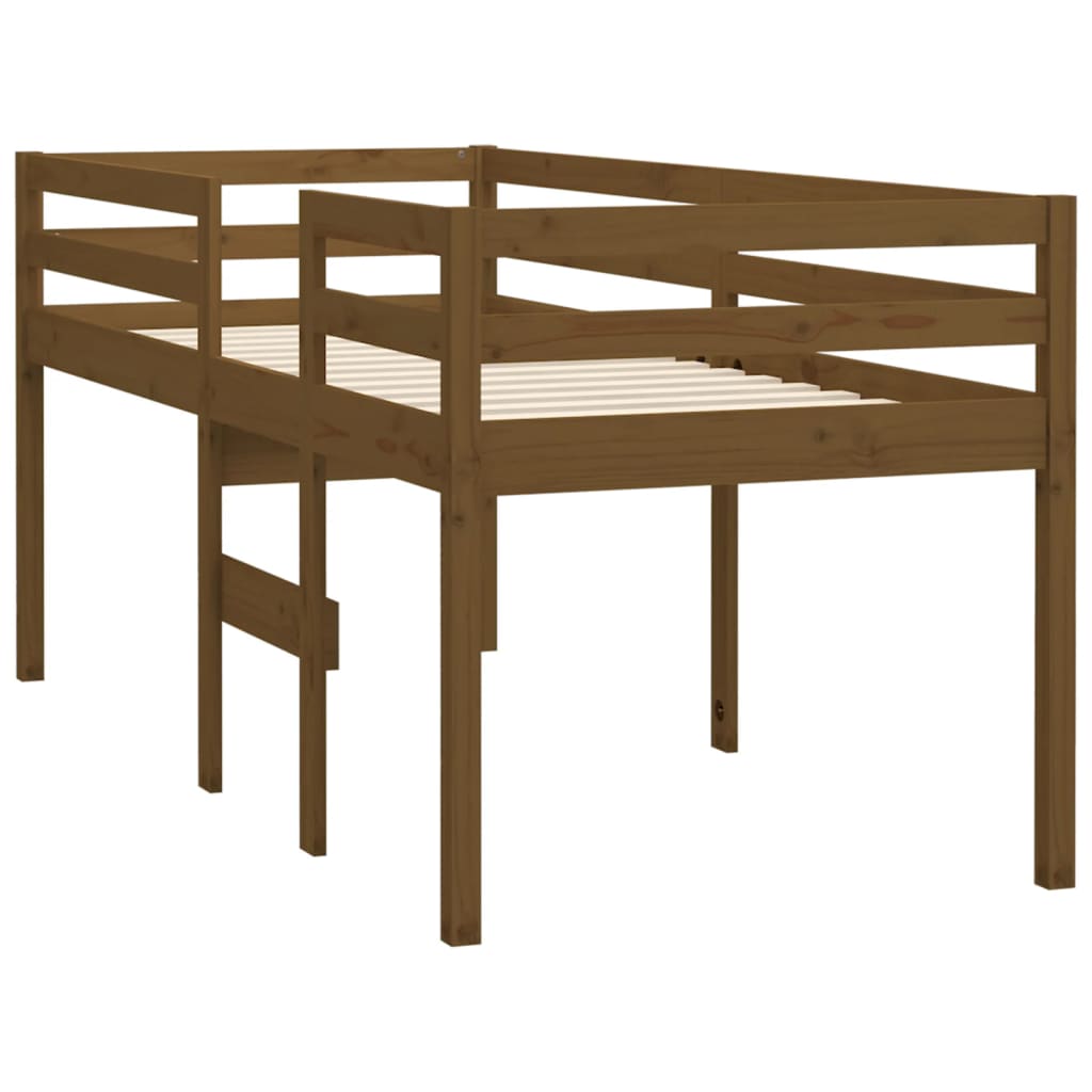 Letto a Soppalco Ambra 90x200 cm in Legno Massello di Pino