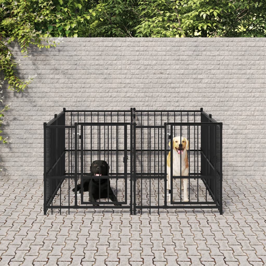 Gabbia per Cani da Esterno in Acciaio 3,75 mÃ‚Â²