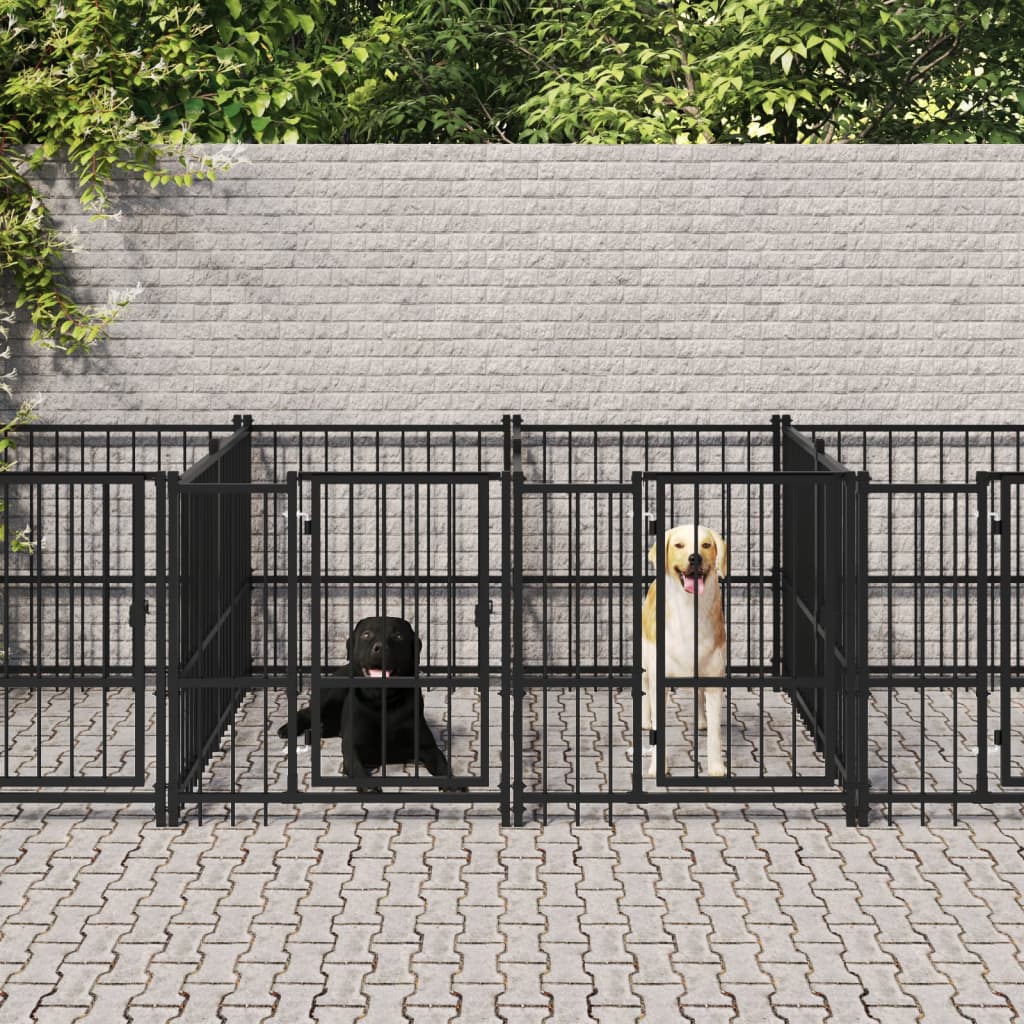 Gabbia per Cani da Esterno in Acciaio 9,38 mÂ²