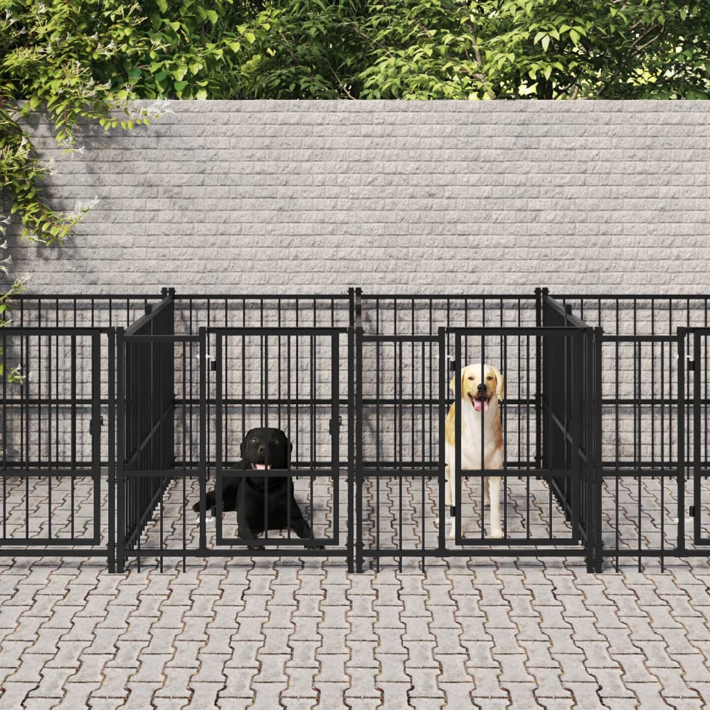 Gabbia per Cani da Esterno in Acciaio 18,77 mÂ²