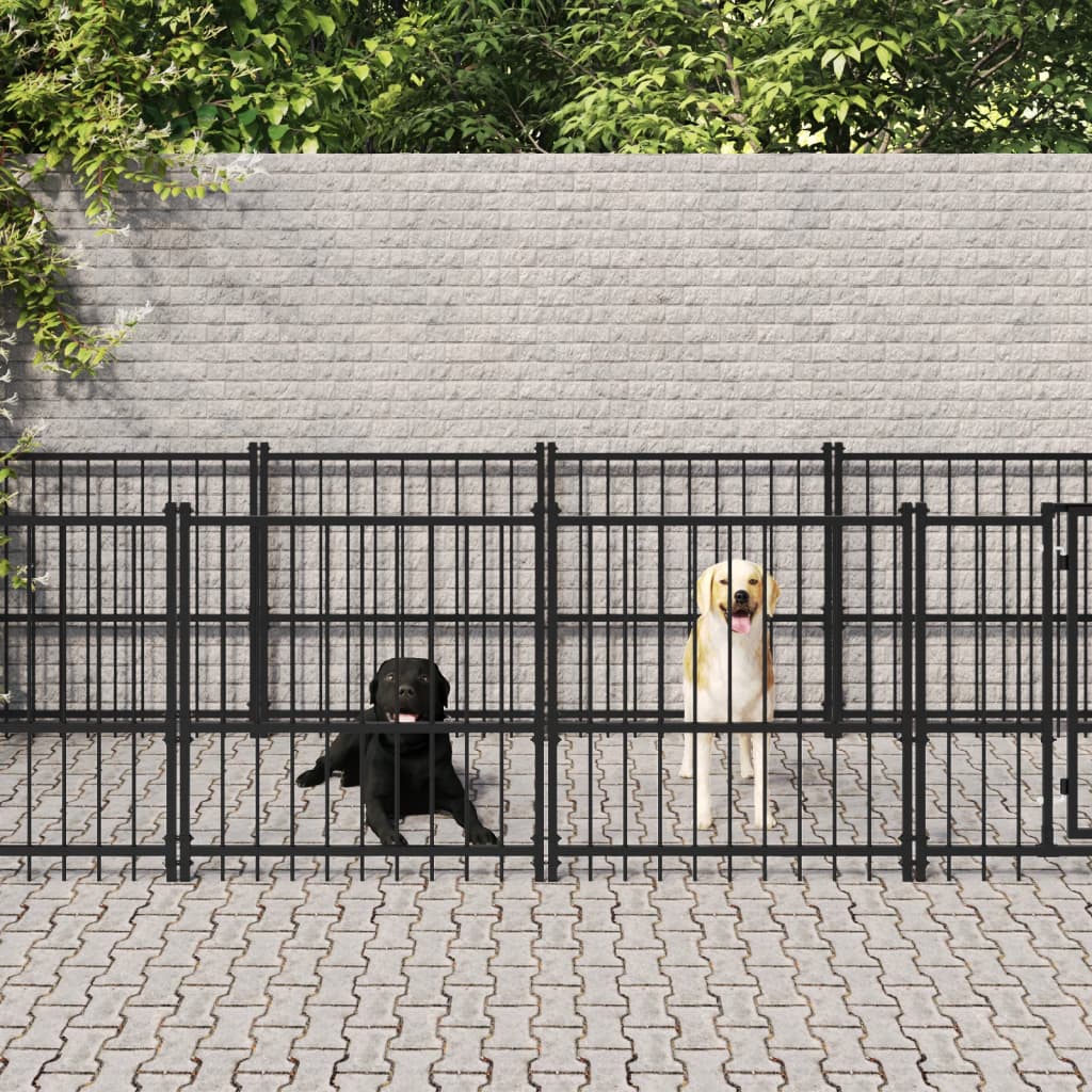 Gabbia per Cani da Esterno in Acciaio 7,51 mÂ²