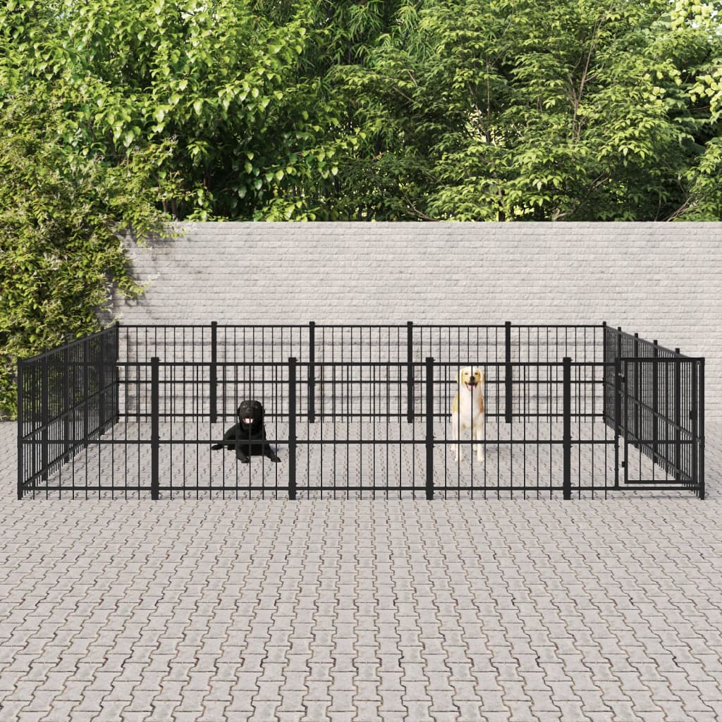 Gabbia per Cani da Esterno in Acciaio 23,52 mÃ‚Â²