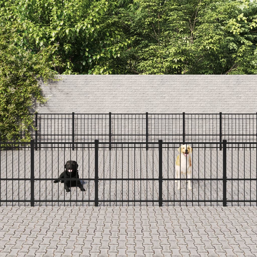Gabbia per Cani da Esterno in Acciaio 59,28 mÂ²
