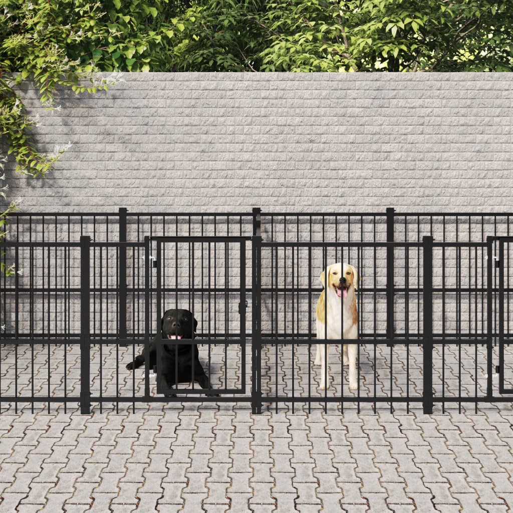 Gabbia per Cani da Esterno in Acciaio 15,02 mÂ²