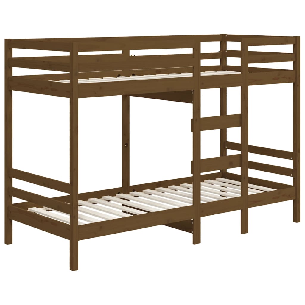 Letto a Castello senza Materasso Ambra 90x200cm Massello Pino