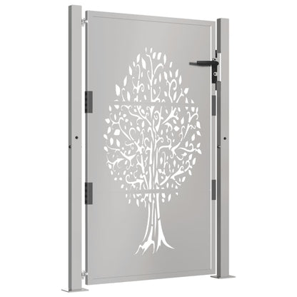 Cancello da Giardino 105x155 cm in Acciaio Corten Design Albero