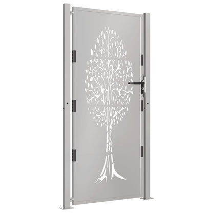 Cancello da Giardino 105x180 cm in Acciaio Corten Design Albero