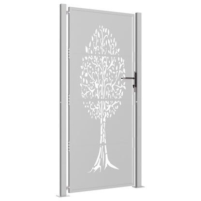 Cancello da Giardino 105x205 cm in Acciaio Corten Design Albero