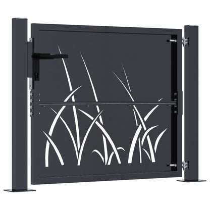 Cancello Giardino Antracite 105x80 cm in Acciaio Design Erba