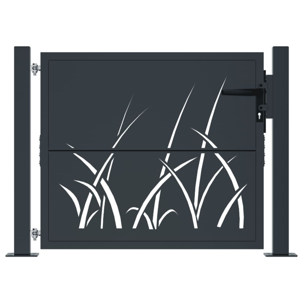 Cancello Giardino Antracite 105x105 cm in Acciaio Design Erba