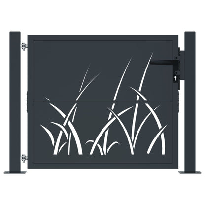 Cancello Giardino Antracite 105x105 cm in Acciaio Design Erba