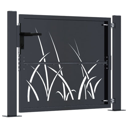 Cancello Giardino Antracite 105x105 cm in Acciaio Design Erba
