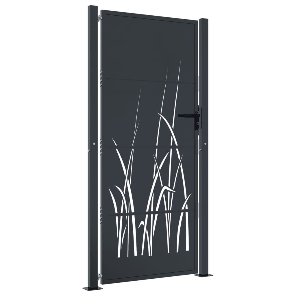Cancello Giardino Antracite 105x180 cm in Acciaio Design Erba