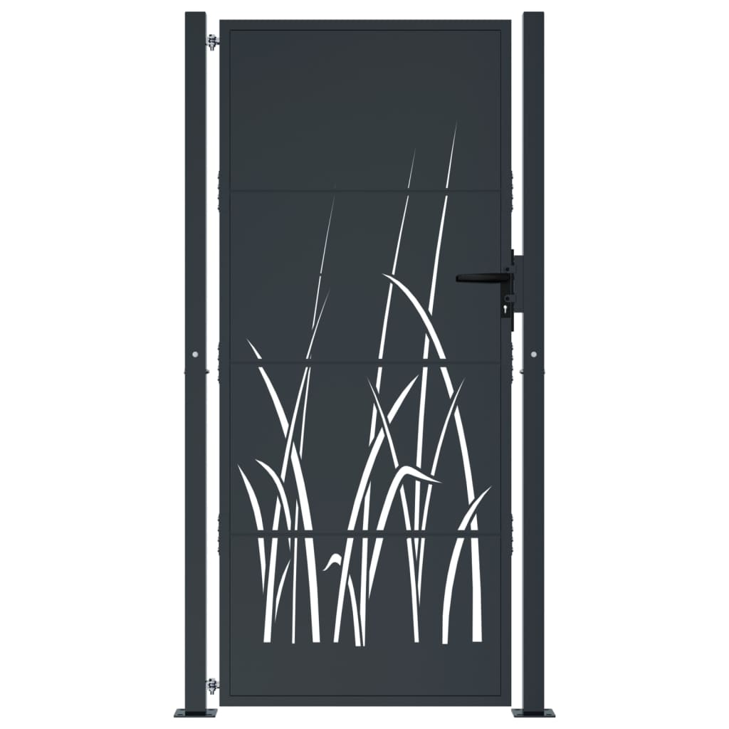 Cancello Giardino Antracite 105x180 cm in Acciaio Design Erba