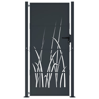 Cancello Giardino Antracite 105x180 cm in Acciaio Design Erba
