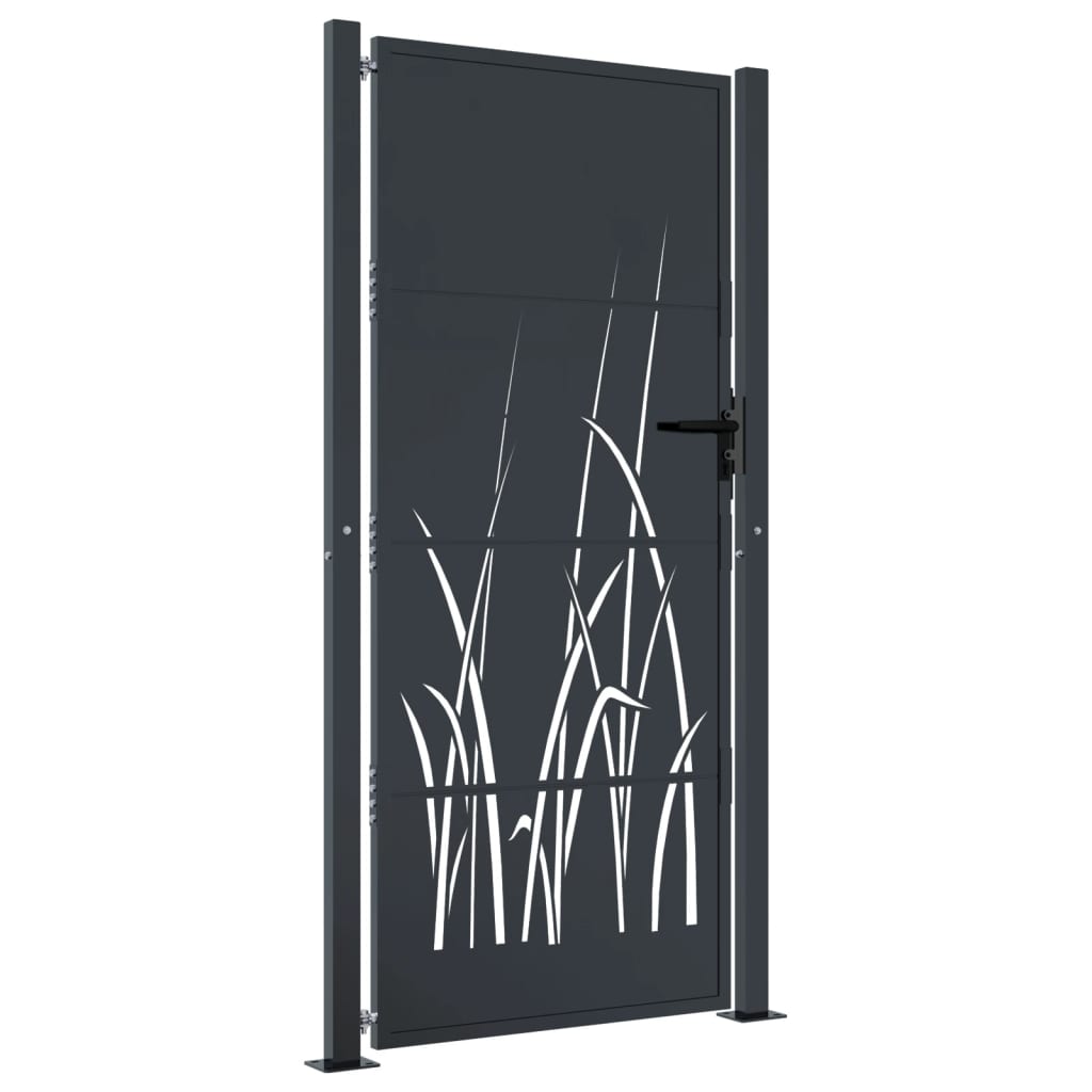 Cancello Giardino Antracite 105x205 cm in Acciaio Design Erba