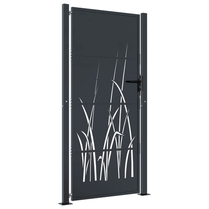 Cancello Giardino Antracite 105x205 cm in Acciaio Design Erba
