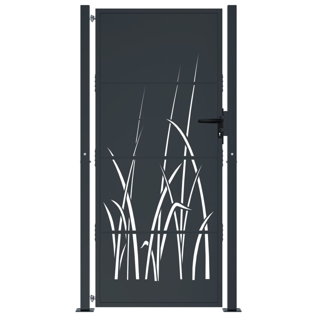 Cancello Giardino Antracite 105x205 cm in Acciaio Design Erba