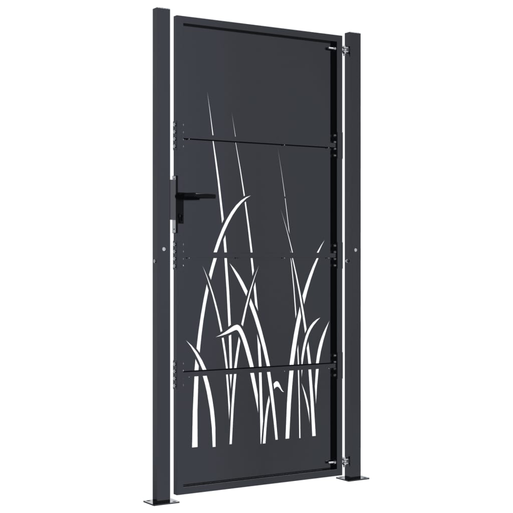 Cancello Giardino Antracite 105x205 cm in Acciaio Design Erba