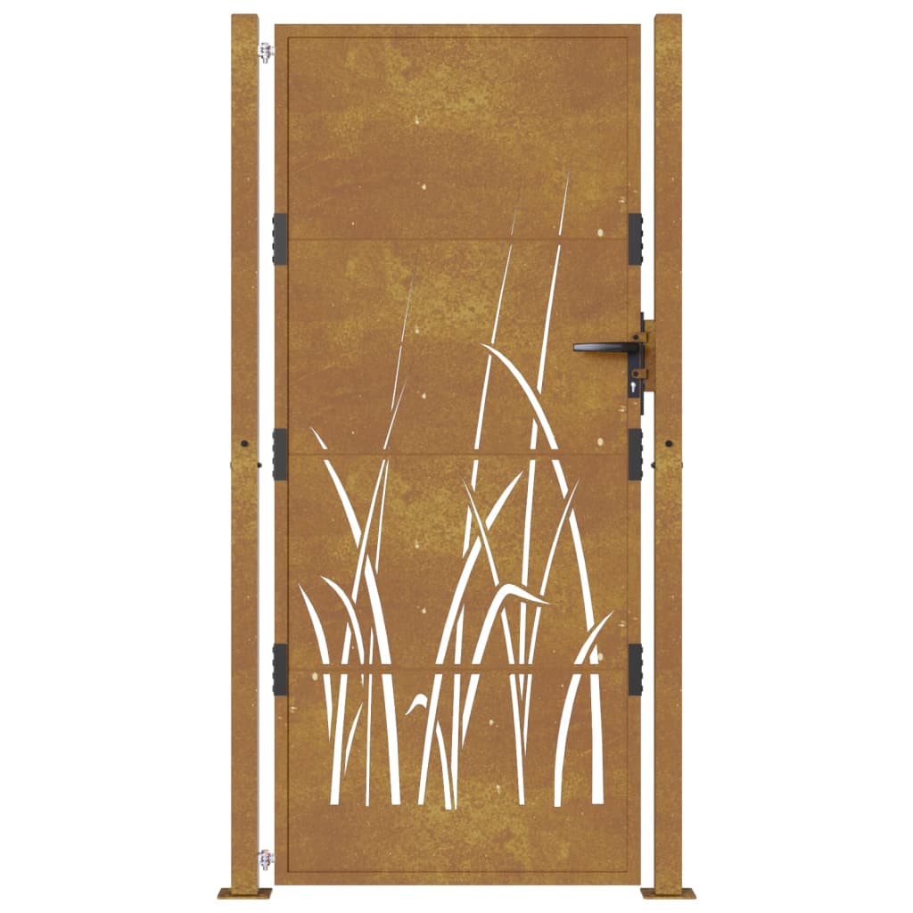 Cancello da Giardino 105x180 cm in Acciaio Corten Design Erba