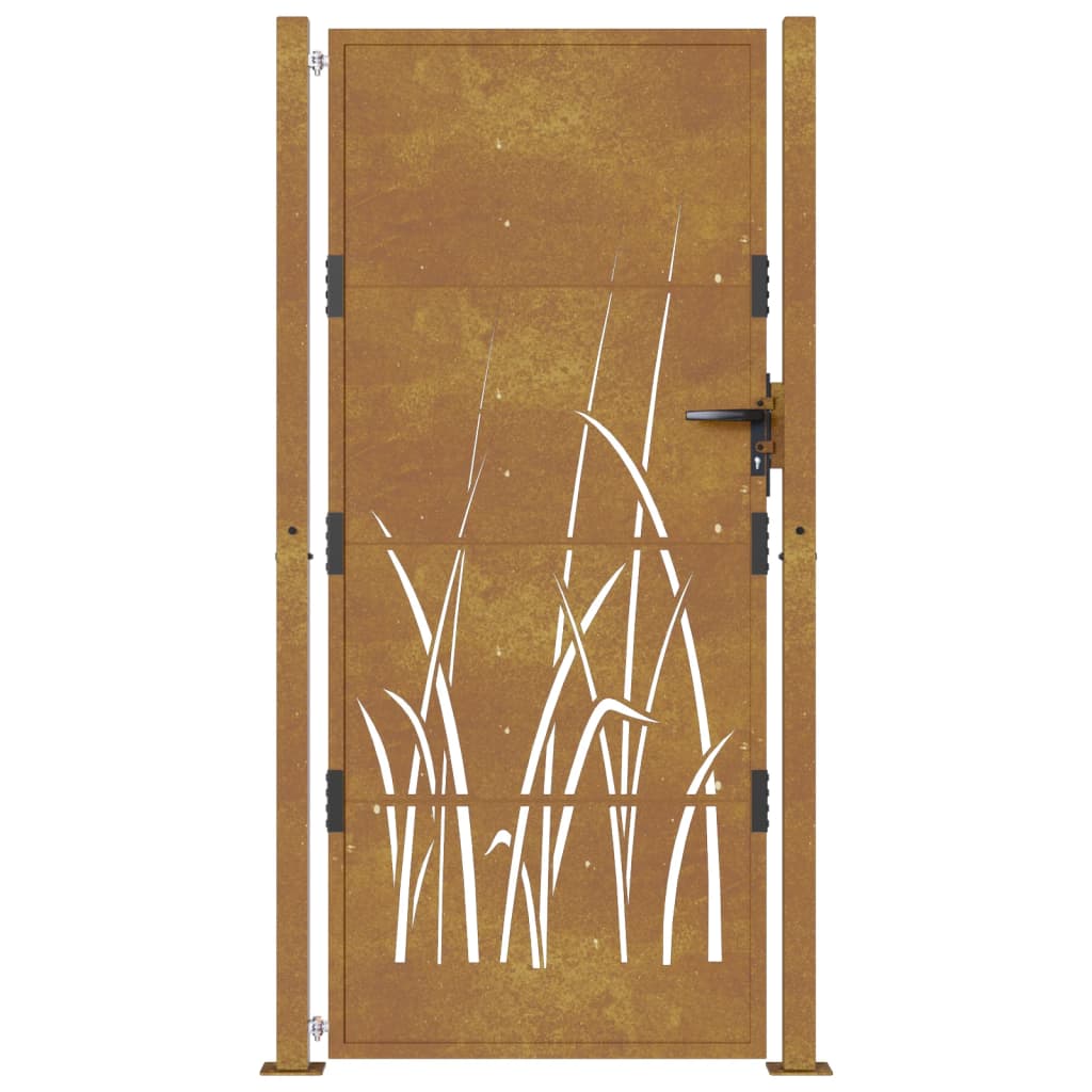 Cancello da Giardino 105x205 cm in Acciaio Corten Design Erba