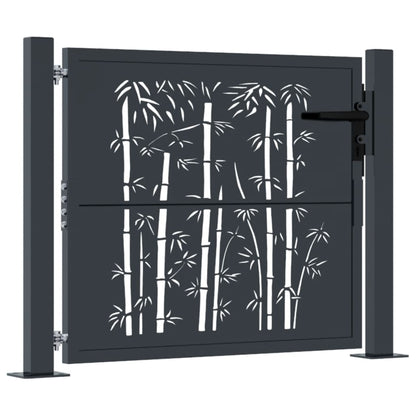 Cancello Giardino Antracite 105x80 cm in Acciaio Design BambÃƒÂ¹