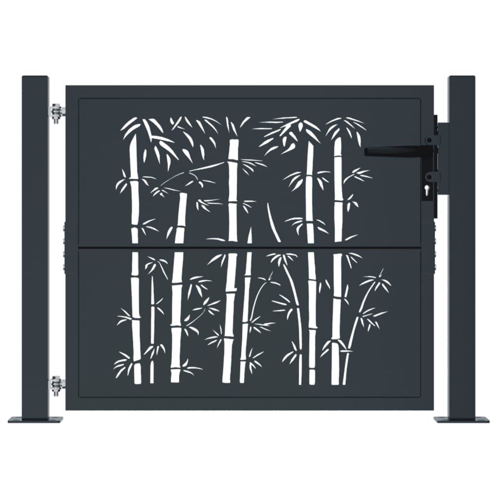Cancello Giardino Antracite 105x80 cm in Acciaio Design BambÃƒÂ¹