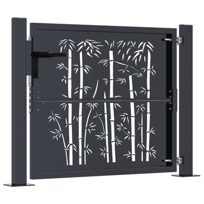 Cancello Giardino Antracite 105x80 cm in Acciaio Design BambÃƒÂ¹