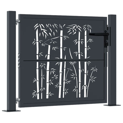 Cancello Giardino Antracite 105x105 cm in Acciaio Design BambÃƒÂ¹