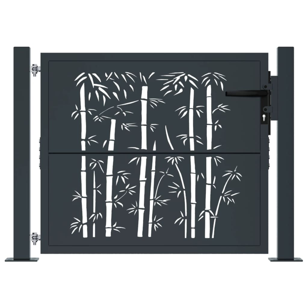 Cancello Giardino Antracite 105x105 cm in Acciaio Design BambÃƒÂ¹